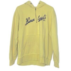 Leinenkugels Beers Men’s Mustard Yellow Pull Over Hoodie, 3/4 Zipper size Large